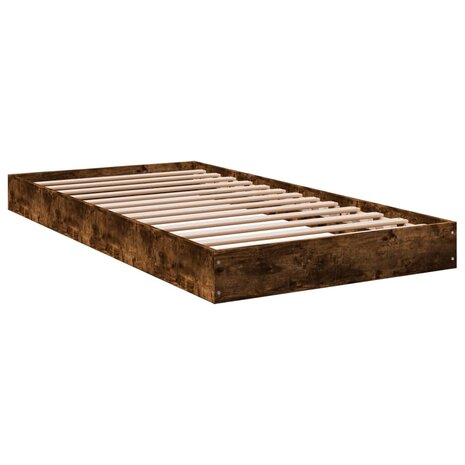 Bedframe bewerkt hout gerookt eikenkleurig 90x190 cm 6