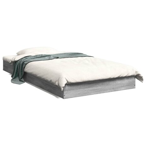 Bedframe bewerkt hout grijs sonoma eikenkleurig 90x190 cm 1