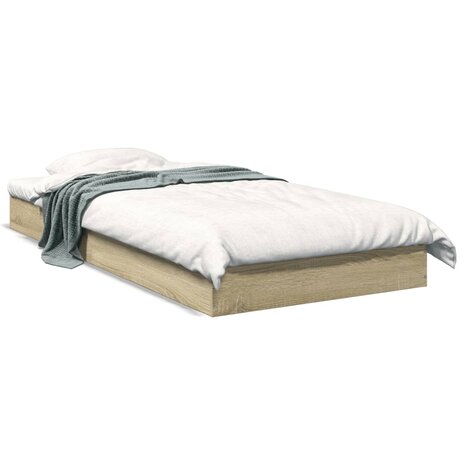 Bedframe bewerkt hout sonoma eikenkleurig 75x190 cm 1