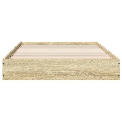 Bedframe bewerkt hout sonoma eikenkleurig 75x190 cm 4