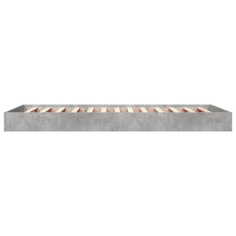 Bedframe bewerkt hout betongrijs 75x190 cm 5