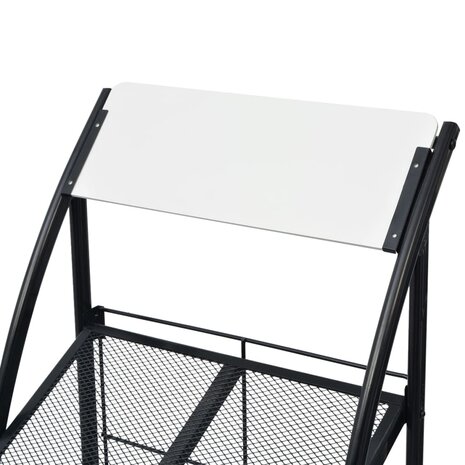 Tijdschriftenrek zwart en wit 47x40x134 cm A4 4