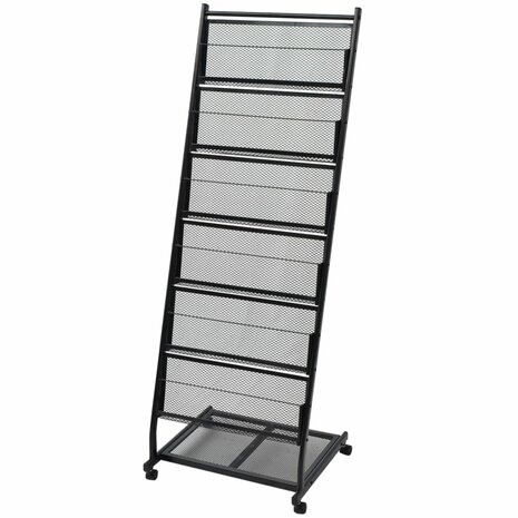 Tijdschriftenrek zwart 47,5x43x133 cm A4 1