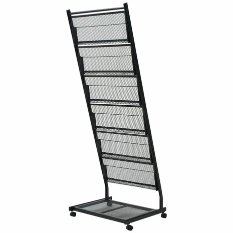 Tijdschriftenrek zwart 47,5x43x133 cm A4 3