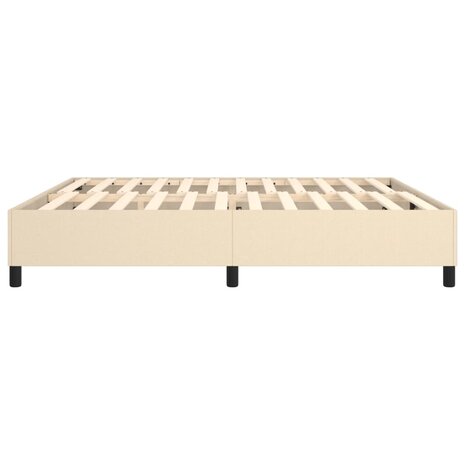 Boxspringframe stof crèmekleurig 200x200 cm 6