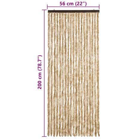 Vliegengordijn 56x200 cm chenille beige 7