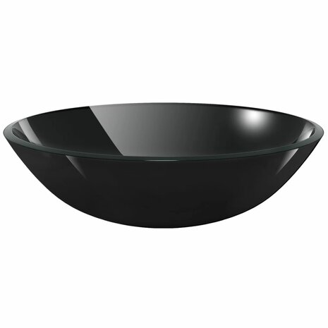 Wasbak gehard glas 42 cm zwart 2