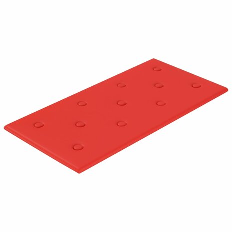 Wandpanelen 12 st 2,16 m² 60x30 cm kunstleer rood 3