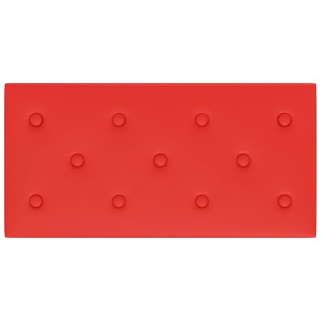 Wandpanelen 12 st 2,16 m² 60x30 cm kunstleer rood 5