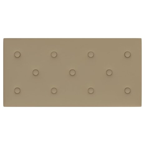 Wandpanelen 12 st 2,16 m² 60 x 30 cm kunstleer cappuccinokleur 5