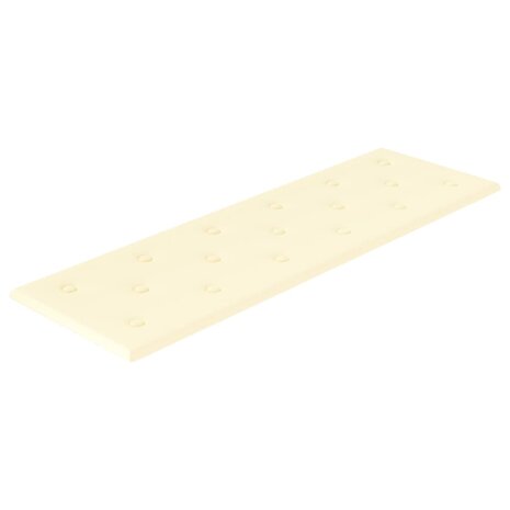 Wandpanelen 12 st 3,24 m² 90x30 cm kunstleer crèmekleurig 3