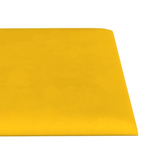 Wandpanelen 12 st 1,08 m² 60x15 cm fluweel geel 5