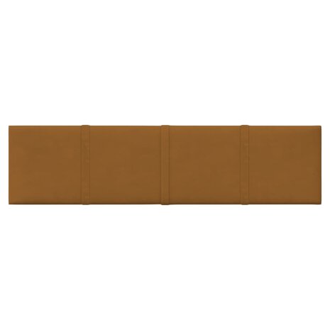 Wandpanelen 12 st 1,08 m² 60x15 cm fluweel bruin 3