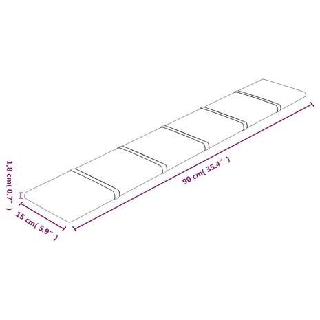 Wandpanelen 12 st 1,62 m² 90x15 cm fluweel geel 8