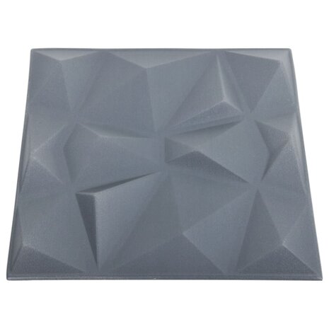 48 st Wandpanelen 3D diamant 12 m² 50x50 cm grijs 5