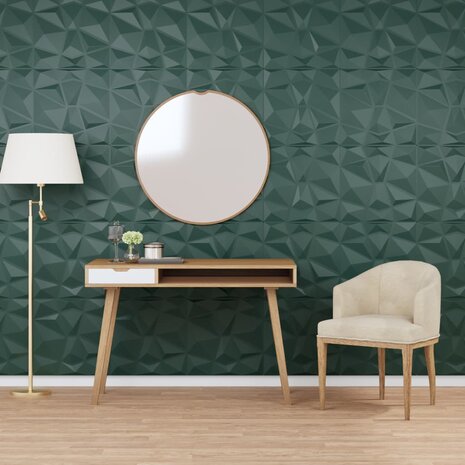 24 st Wandpanelen diamant 6 m² 50x50 cm XPS groen 1