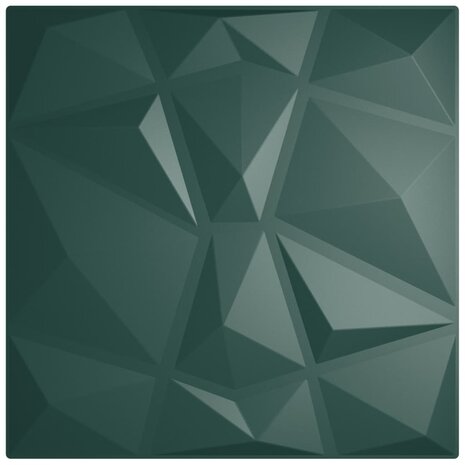 48 st Wandpanelen diamant 12 m² 50x50 cm XPS groen 2