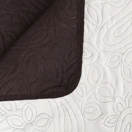 Bedsprei dubbelzijdig 170x210 cm quilt crème en bruin 4