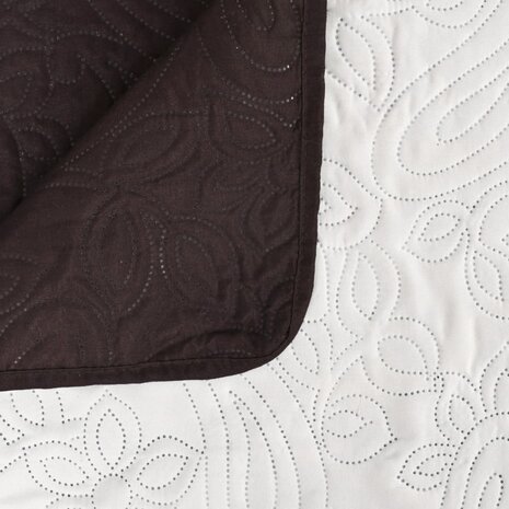 Bedsprei dubbelzijdig 220x240 cm quilt crème en bruin 4
