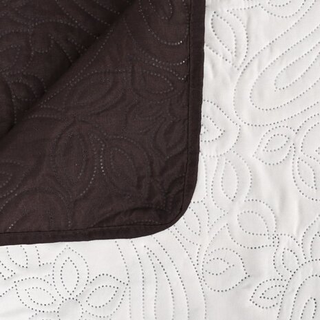 Bedsprei dubbelzijdig 230x260 cm quilt crème en bruin 4