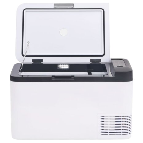Koelbox met handvat en adapter 18 L PP & PE zwart en wit 5