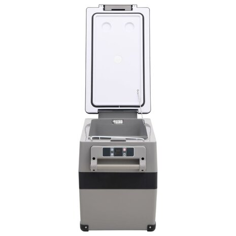 Koelbox met handvat en adapter 35 L PP & PE zwart en grijs 6
