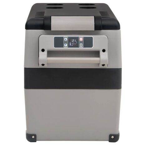 Koelbox met handvat en adapter 55 L PP & PE zwart en grijs 5