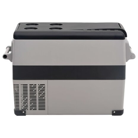 Koelbox met handvat en adapter 55 L PP & PE zwart en grijs 7