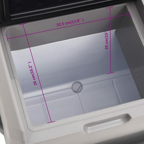 Koelbox met wielen en handvat 40 L polypropeen zwart en grijs 11