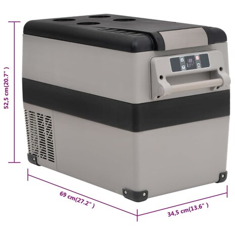Koelbox met handvat 55 L PP & PE zwart en grijs 11