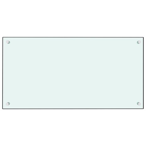 Spatscherm keuken 80x40 cm gehard glas wit 2