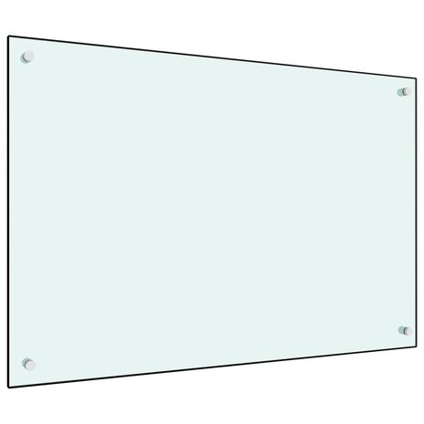 Spatscherm keuken 90x60 cm gehard glas wit 1