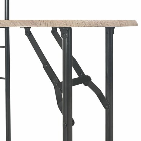 3-delige Eethoek inklapbaar met opbergrek MDF en staal 8