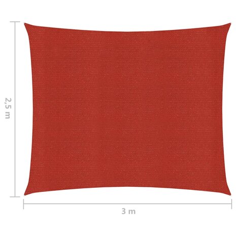 Zonnezeil 160 g/m² 2,5x3 m HDPE rood 6