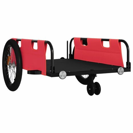 Fietstrailer oxford stof en ijzer rood en zwart 4