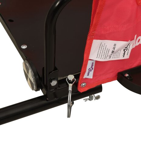 Fietstrailer oxford stof en ijzer rood en zwart 8