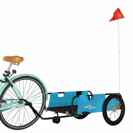 Fietstrailer oxford stof en ijzer blauw en zwart 3