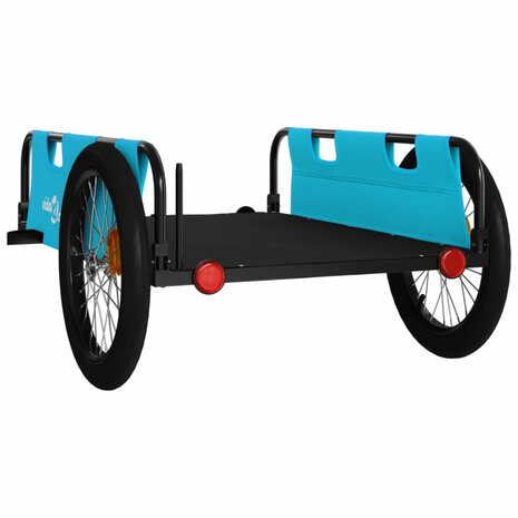 Fietstrailer oxford stof en ijzer blauw en zwart 7