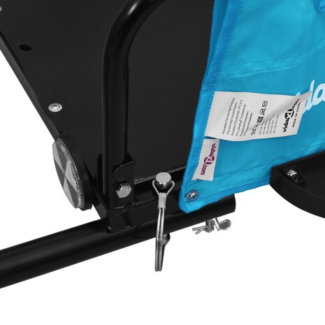 Fietstrailer oxford stof en ijzer blauw en zwart 8