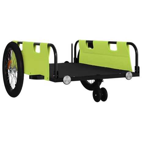 Fietstrailer oxford stof en ijzer groen en zwart 4