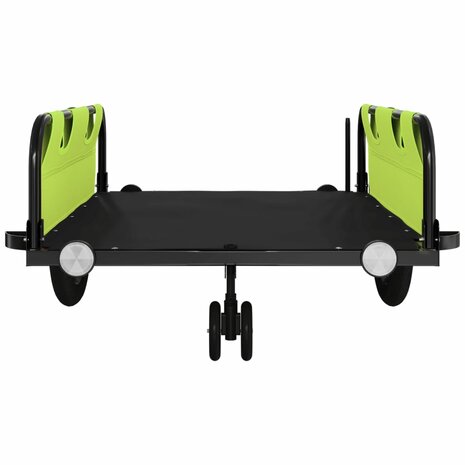 Fietstrailer oxford stof en ijzer groen en zwart 5
