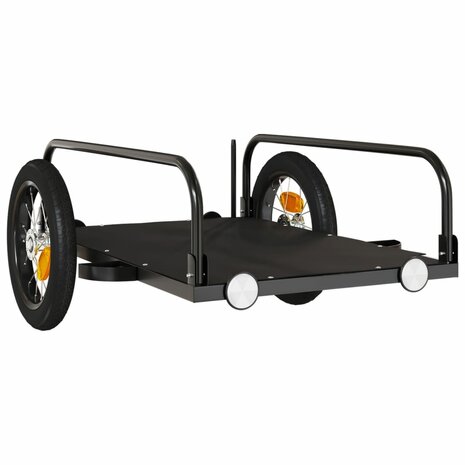Fietstrailer 122x53x31 cm ijzer zwart 4