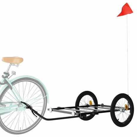 Fietstrailer 135x68x37 cm ijzer zwart 3