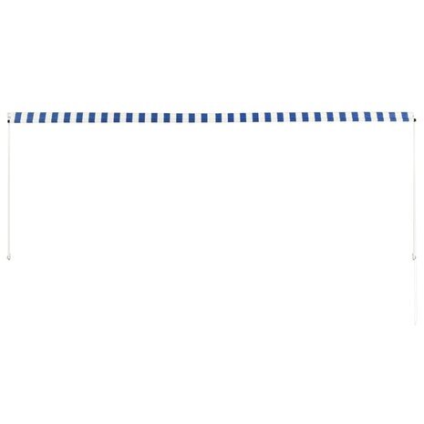 Luifel uittrekbaar 350x150 cm blauw en wit 4