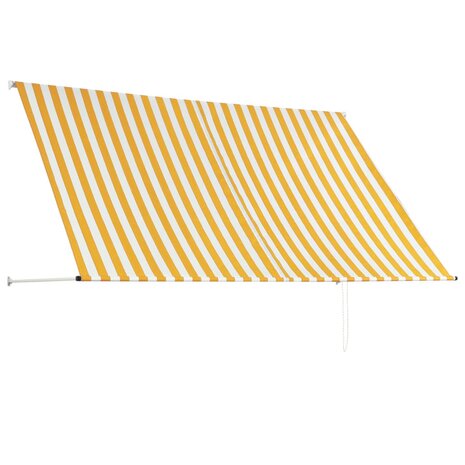 Luifel uittrekbaar 250x150 cm geel en wit 5