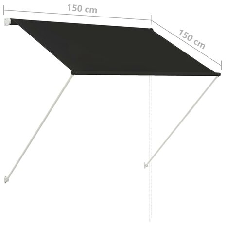 Luifel uittrekbaar 150x150 cm antraciet 8