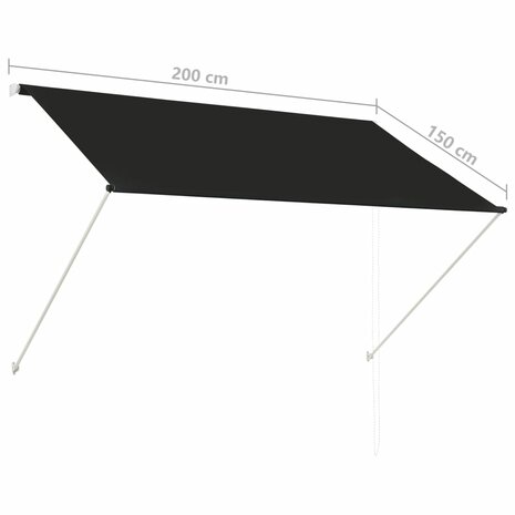 Luifel uittrekbaar 200x150 cm antraciet 8