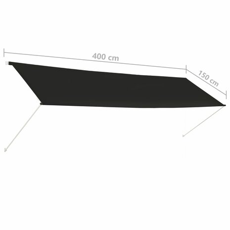 Luifel uittrekbaar 400x150 cm antraciet 8