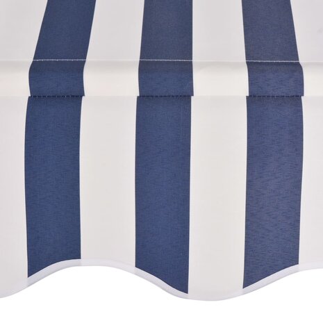 Luifel handmatig uittrekbaar 100 cm blauw en witte strepen 5