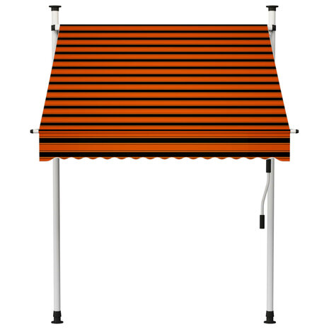 Luifel handmatig uittrekbaar 150 cm oranje en bruin 2